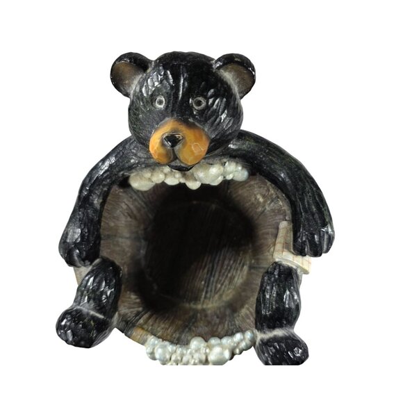 Planter trinket holder soap dish bear bubble bath Rustic anthropomorphic - Picture 2 of 7